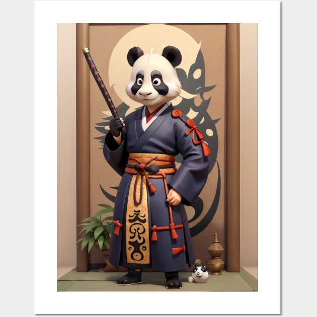 3d samurai panda Wall Art by Spaceboyishere